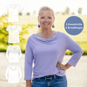 Schnittmuster Shirt "Modena" Damen als E-Book oder Papierschnitt