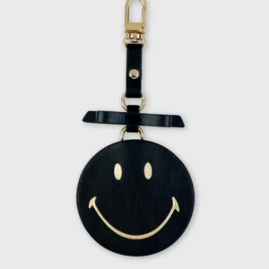 Anhänger "Smiley Bowtie" vegan - Schwarz/Gold