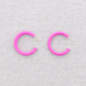 Ohrringe Creolen emailliert Pink