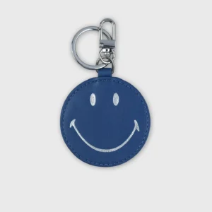 Anhänger mit Spiegel "Smiley" - Blau/Weissgold
