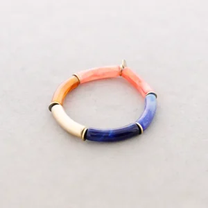 Perlenarmband Orange-Blau