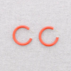 Ohrringe Creolen emailliert Orange