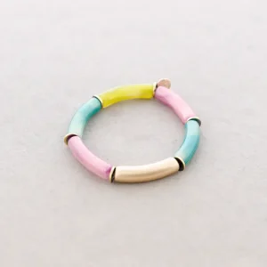 Perlenarmband Rosa-Mint-Gelb