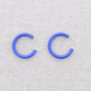 Ohrringe Creolen emailliert Blau