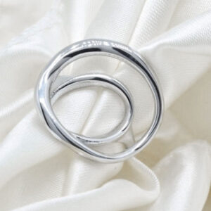 Statement Ring mit verschlungenen Ringen Silber