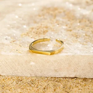 geometrischer Ring in Gold