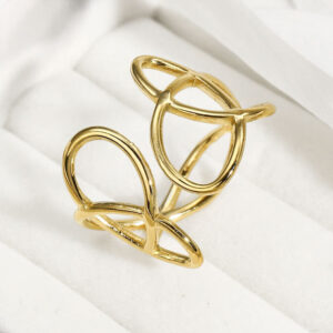 Statement Ring mit mehreren verschlungenen Ringen Gold