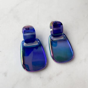 Holografische Ohrringe transparent Blau