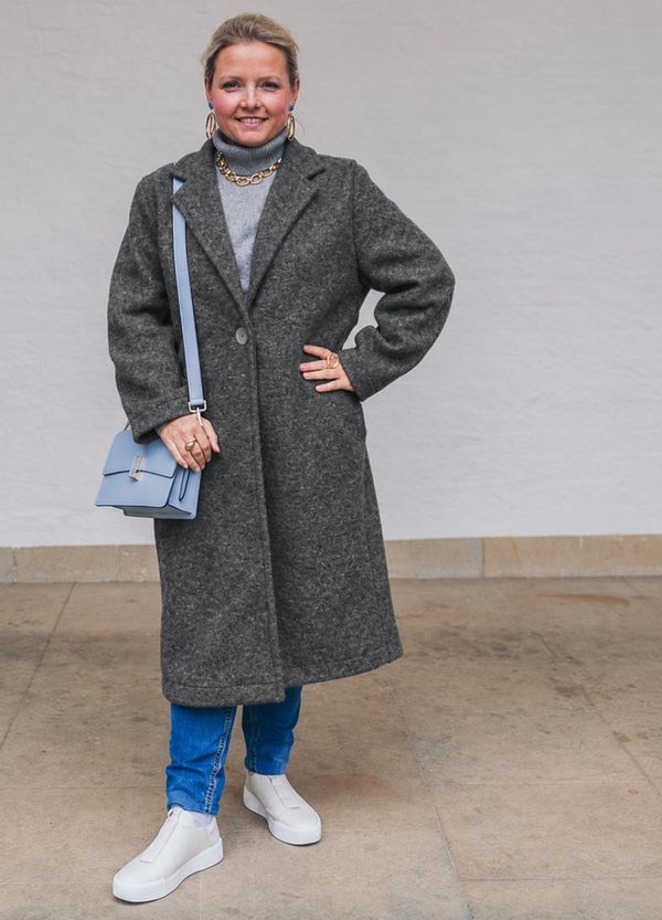 Mantel Antwerpen in Walk Grau meliert