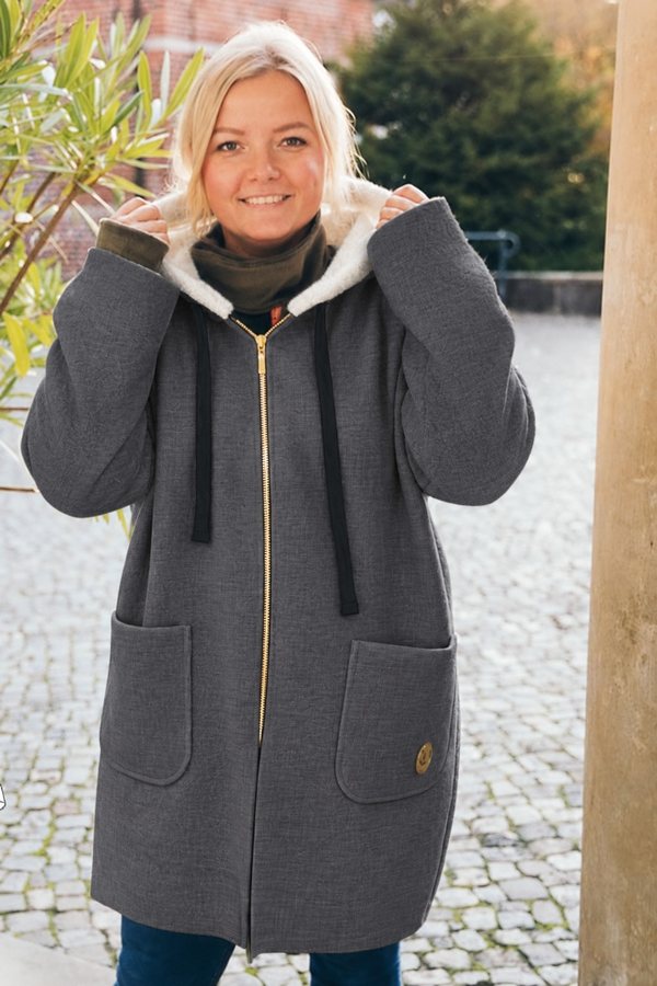 Mantel Travemünde in Softshell Dunkelgrau